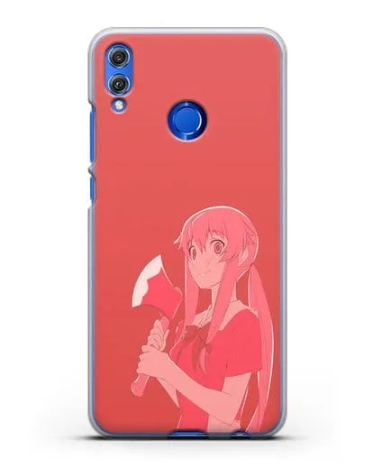 Чехол аниме Дневник Будущего - Юно с топором силиконовый для Honor 8X