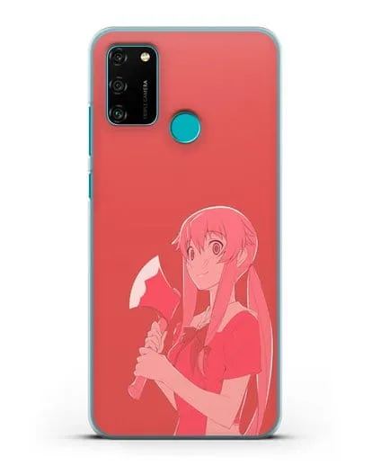 Чехол аниме Дневник Будущего - Юно с топором силиконовый для Honor 9A