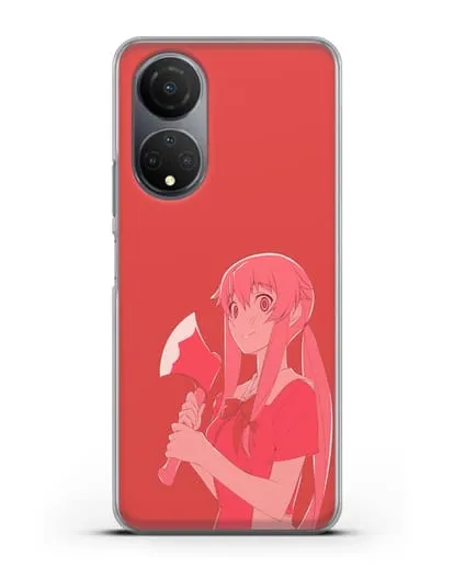 Чехол аниме Дневник Будущего - Юно с топором силиконовый для Honor X7