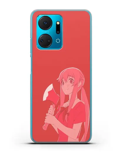 Чехол аниме Дневник Будущего - Юно с топором силиконовый для Honor X7a Plus