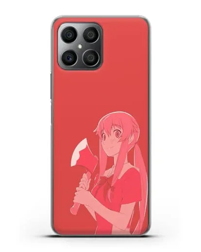 Чехол аниме Дневник Будущего - Юно с топором силиконовый для Honor X8