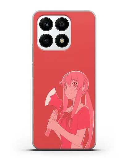 Чехол аниме Дневник Будущего - Юно с топором силиконовый для Honor X8a