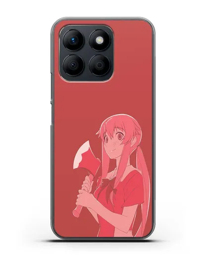 Чехол аниме Дневник Будущего - Юно с топором силиконовый для Honor X8b