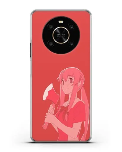 Чехол аниме Дневник Будущего - Юно с топором силиконовый для Honor X9