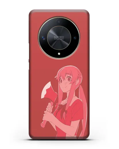 Чехол аниме Дневник Будущего - Юно с топором силиконовый для Honor X9b