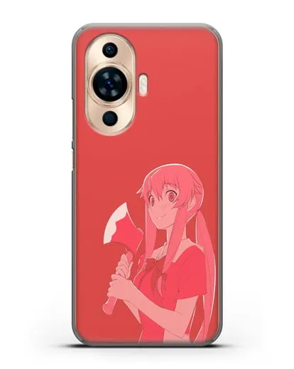 Чехол аниме Дневник Будущего - Юно с топором силиконовый для Huawei Nova 11