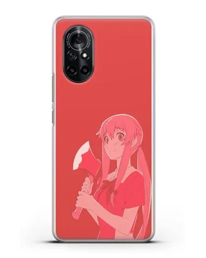 Чехол аниме Дневник Будущего - Юно с топором силиконовый для Huawei Nova 8