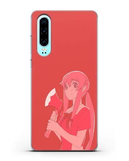 Чехол аниме Дневник Будущего - Юно с топором силиконовый для Huawei P30