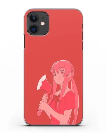 Чехол аниме Дневник Будущего - Юно с топором силиконовый для iPhone 11