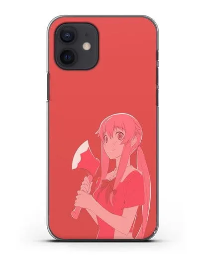 Чехол аниме Дневник Будущего - Юно с топором силиконовый для iPhone 12