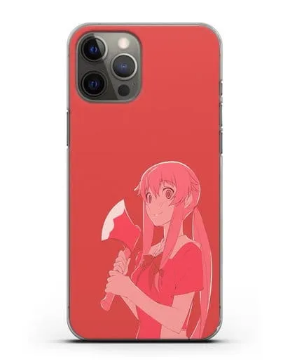 Чехол аниме Дневник Будущего - Юно с топором силиконовый для iPhone 12 Pro Max