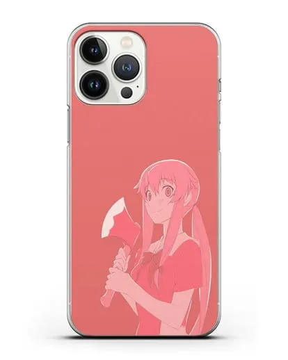 Чехол аниме Дневник Будущего - Юно с топором силиконовый для iPhone 13 Pro Max