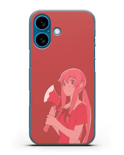 Чехол аниме Дневник Будущего - Юно с топором силиконовый для iPhone 16