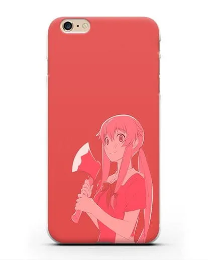 Чехол аниме Дневник Будущего - Юно с топором силиконовый для iPhone 6 Plus