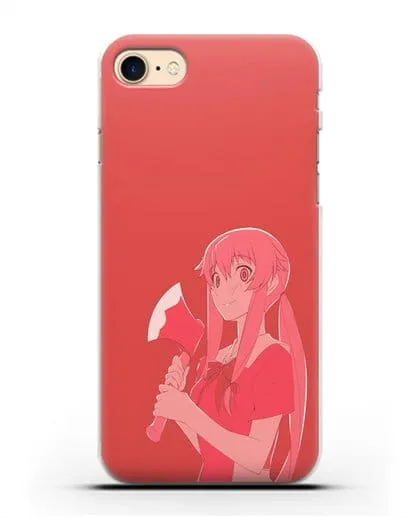 Чехол аниме Дневник Будущего - Юно с топором силиконовый для iPhone 8