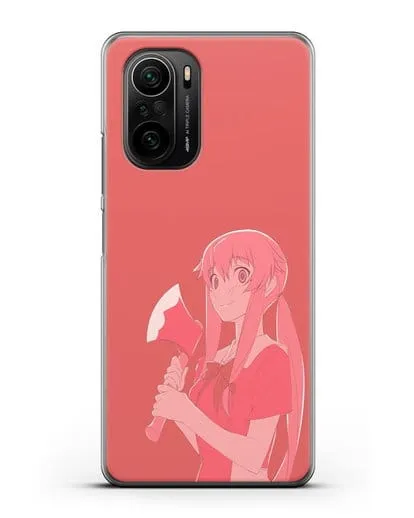 Чехол аниме Дневник Будущего - Юно с топором силиконовый для Xiaomi Poco F3