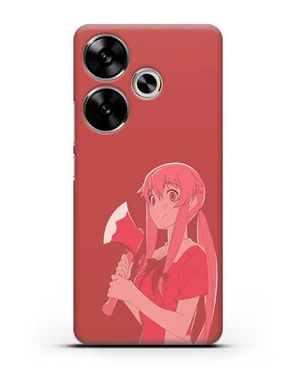 Чехол аниме Дневник Будущего - Юно с топором силиконовый для Xiaomi Poco F6