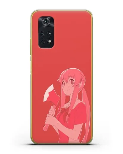 Чехол аниме Дневник Будущего - Юно с топором силиконовый для Xiaomi Poco M4 Pro 4G