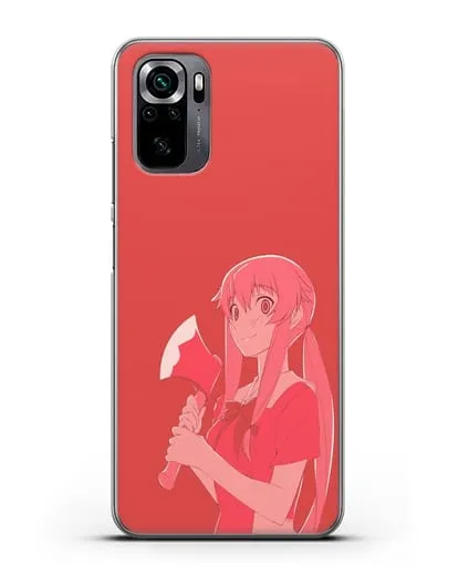 Чехол аниме Дневник Будущего - Юно с топором силиконовый для Xiaomi Poco M5s