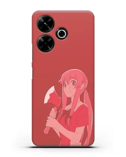 Чехол аниме Дневник Будущего - Юно с топором силиконовый для Xiaomi Poco M6