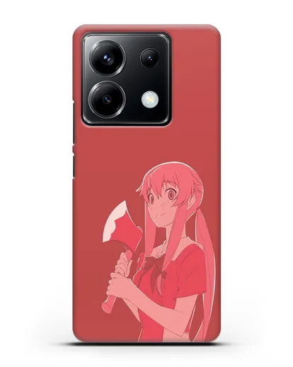 Чехол аниме Дневник Будущего - Юно с топором силиконовый для Xiaomi Poco X6