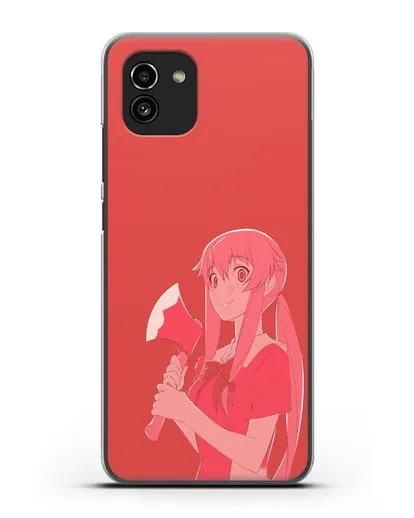 Чехол аниме Дневник Будущего - Юно с топором силиконовый для Samsung Galaxy A03 [SM-A035]