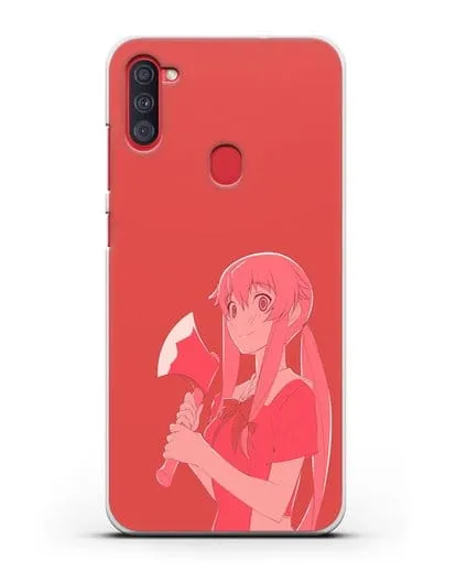 Чехол аниме Дневник Будущего - Юно с топором силиконовый для Samsung Galaxy A11 [SM-A115F]