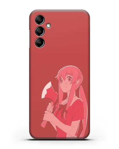 Чехол аниме Дневник Будущего - Юно с топором силиконовый для Samsung Galaxy A14 [SM-A145]