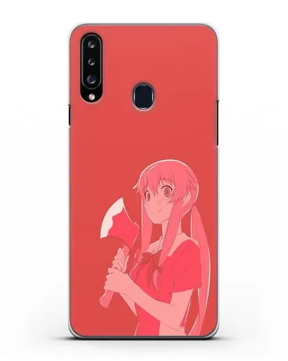 Чехол аниме Дневник Будущего - Юно с топором силиконовый для Samsung Galaxy A20s [SM-A207FN]