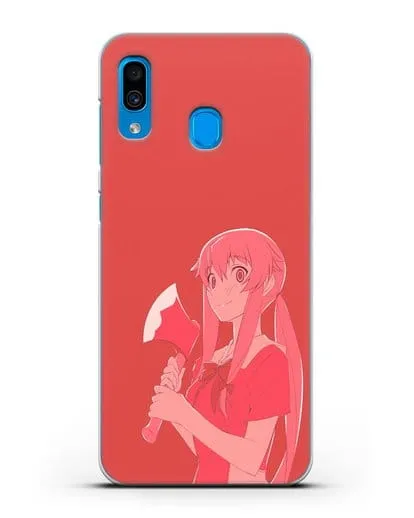 Чехол аниме Дневник Будущего - Юно с топором силиконовый для Samsung Galaxy A30 [SM-A305FN]
