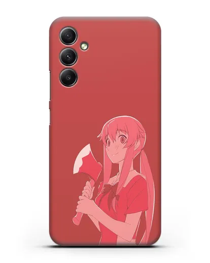 Чехол аниме Дневник Будущего - Юно с топором силиконовый для Samsung Galaxy A34 [SM-A346]