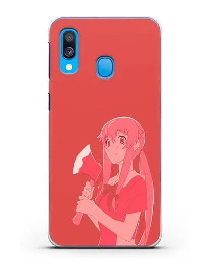 Чехол аниме Дневник Будущего - Юно с топором силиконовый для Samsung Galaxy A40 [SM-A405F]