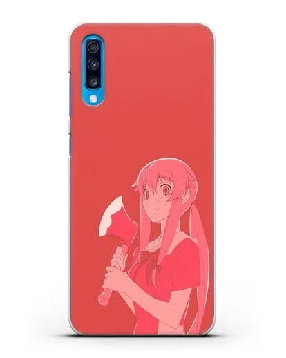 Чехол аниме Дневник Будущего - Юно с топором силиконовый для Samsung Galaxy A70 [SM-A705F]