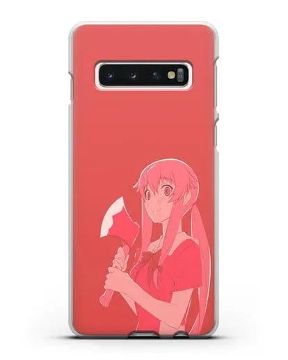 Чехол аниме Дневник Будущего - Юно с топором силиконовый для Samsung Galaxy S10 Plus [SM-G975F]