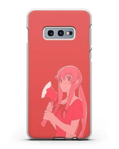 Чехол аниме Дневник Будущего - Юно с топором силиконовый для Samsung Galaxy S10e [SM-G970F]