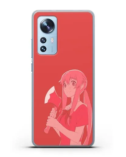 Чехол аниме Дневник Будущего - Юно с топором силиконовый для Xiaomi 12