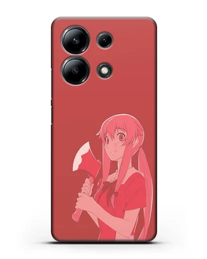 Чехол аниме Дневник Будущего - Юно с топором силиконовый для Xiaomi Redmi Note 13 4G