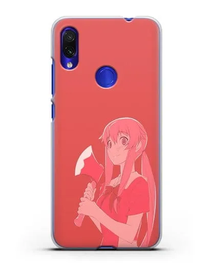 Чехол аниме Дневник Будущего - Юно с топором силиконовый для Xiaomi Redmi Note 7