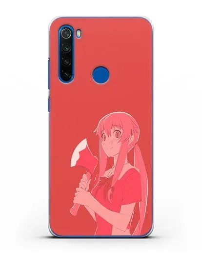 Чехол аниме Дневник Будущего - Юно с топором силиконовый для Xiaomi Redmi Note 8