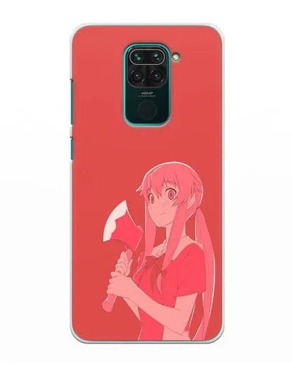 Чехол аниме Дневник Будущего - Юно с топором силиконовый для Xiaomi Redmi Note 9