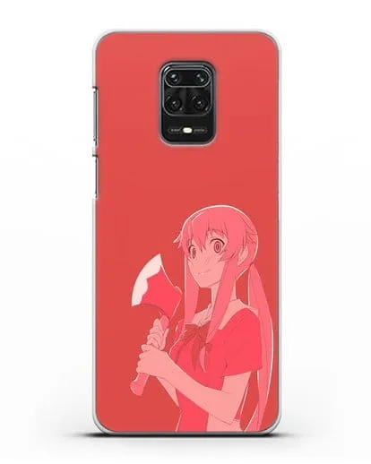 Чехол аниме Дневник Будущего - Юно с топором силиконовый для Xiaomi Redmi Note 9S