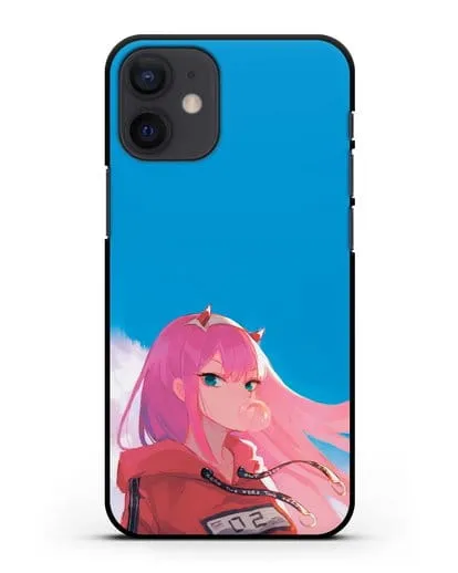 Чехол аниме Милый во Франксе - 02 в толстовке силиконовый для iPhone 12 mini