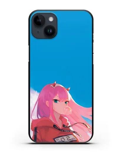 Чехол аниме Милый во Франксе - 02 в толстовке силиконовый для iPhone 14 Plus