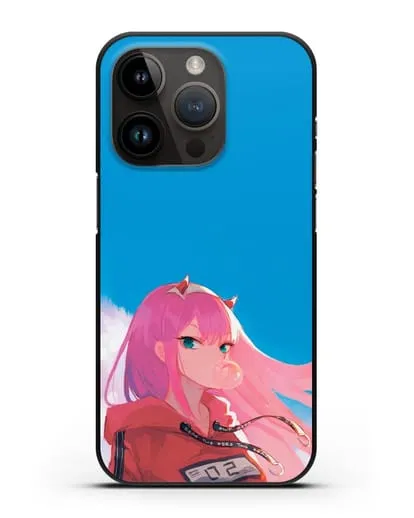 Чехол аниме Милый во Франксе - 02 в толстовке силиконовый для iPhone 14 Pro