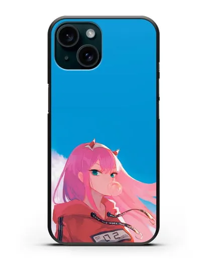 Чехол аниме Милый во Франксе - 02 в толстовке силиконовый для iPhone 15