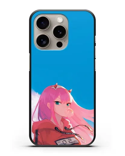 Чехол аниме Милый во Франксе - 02 в толстовке силиконовый для iPhone 15 Pro