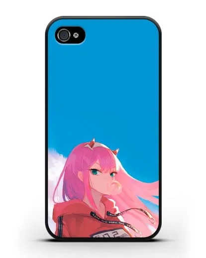 Чехол аниме Милый во Франксе - 02 в толстовке силиконовый для iPhone 4/4s