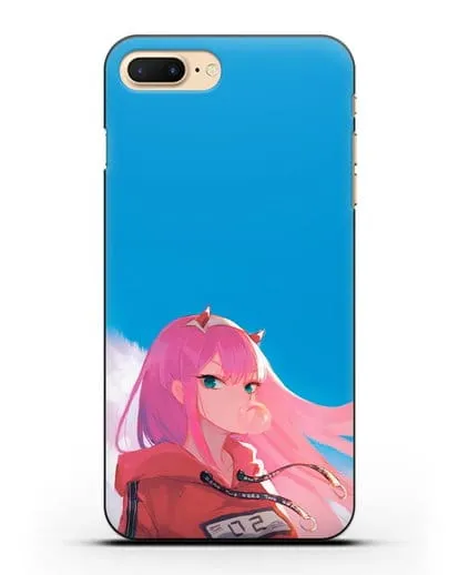 Чехол аниме Милый во Франксе - 02 в толстовке силиконовый для iPhone 7 Plus