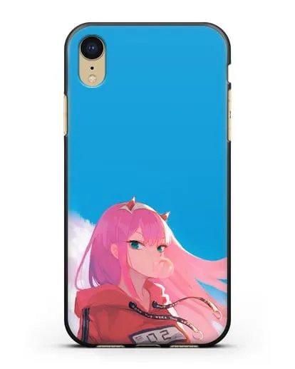 Чехол аниме Милый во Франксе - 02 в толстовке силиконовый для iPhone XR