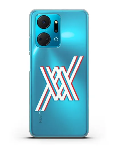 Чехол аниме Милый во Франксе - Лого силиконовый для Honor X7a Plus